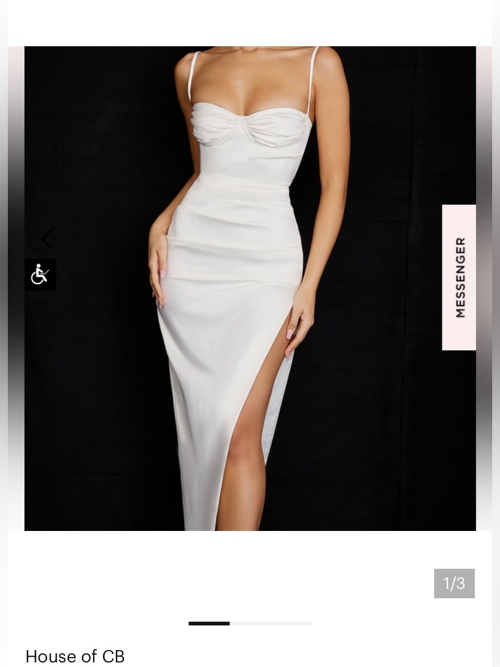 House of cb FLORA
Ivory Satin Corset Dress
